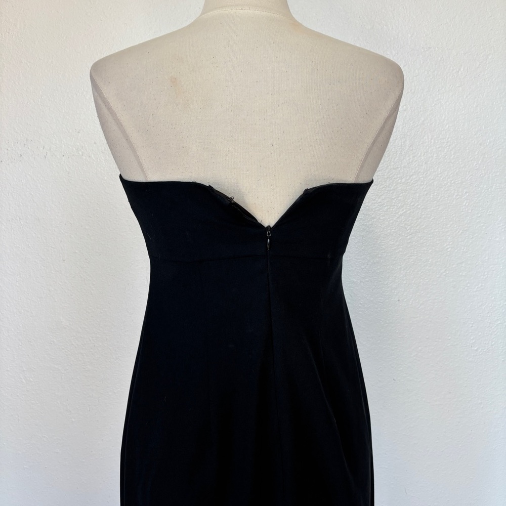 Vintage Strapless Solid Black Full Length Cocktai… - image 6